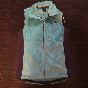 The North Face teal fleece vest